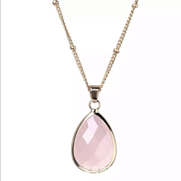 18k Gold Filled Rose Crystal Pendant Necklace - Picture 5 of 5